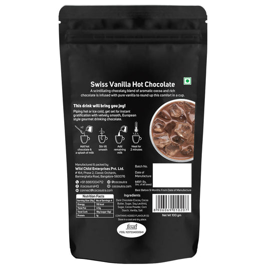 Cocosutra Swiss Vanilla Hot Chocolate Mix, 100g