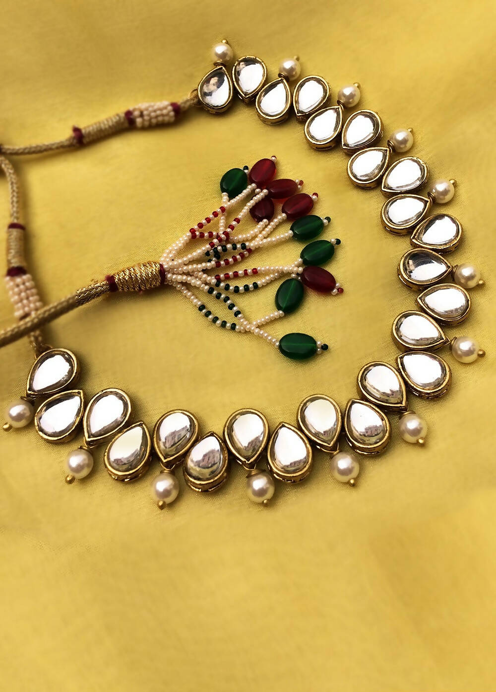 Kundan and Pearl Necklace Set - Small