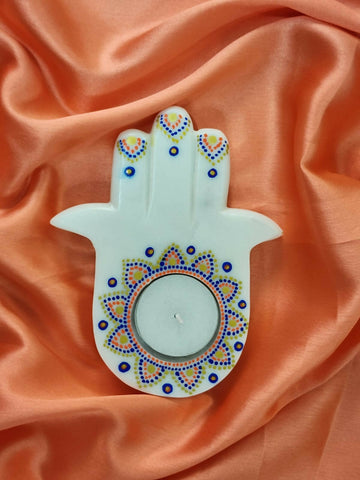 Handpainted Hamza hand with Diya (Set of 3)