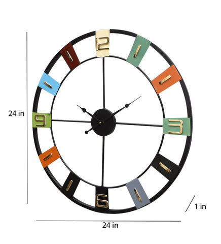 Round Numbers Multicolor Wall Clock
